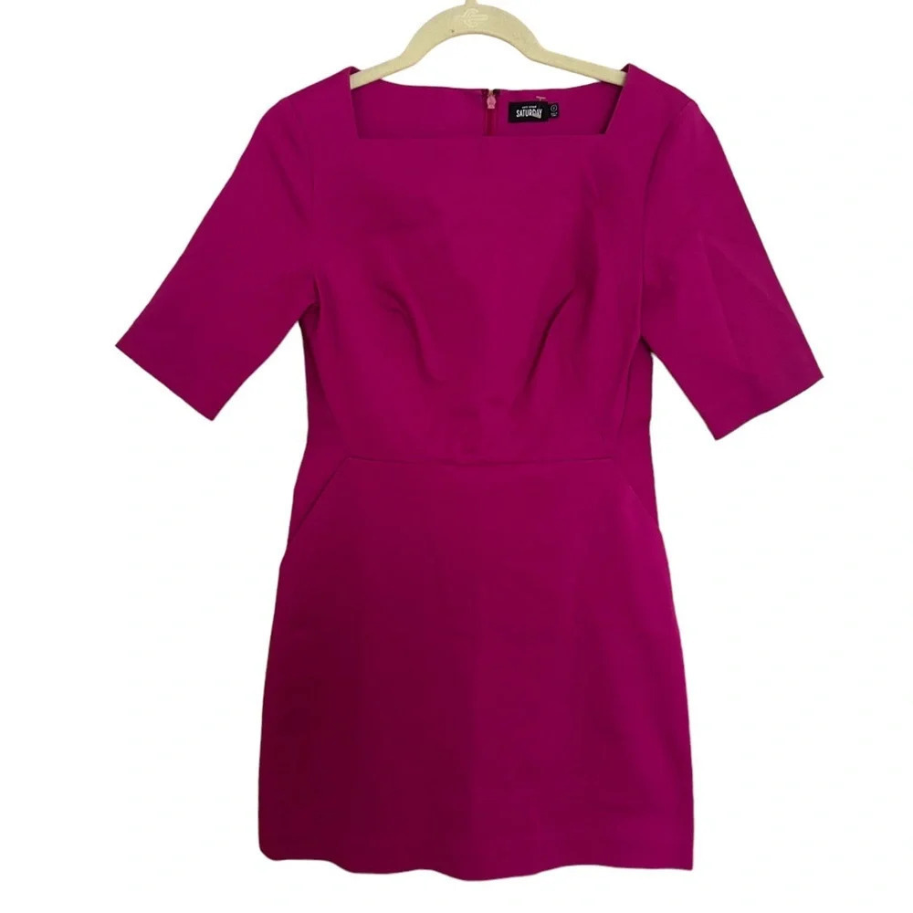 KATE SPADE SATURDAY SHORT SLEEVE FUCHSIA SHIFT DRESS